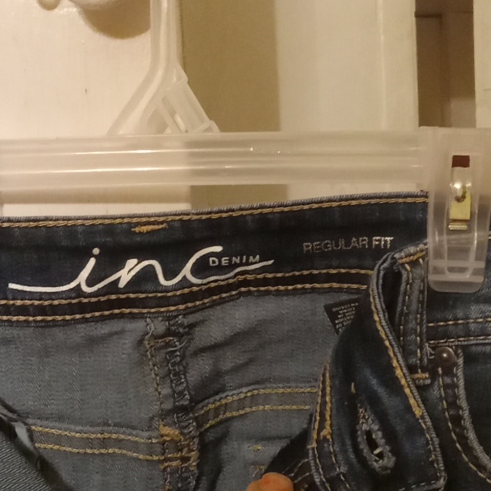 INC Denim Regular fit distressed jean skirt size 10 - Picture 3 of 5